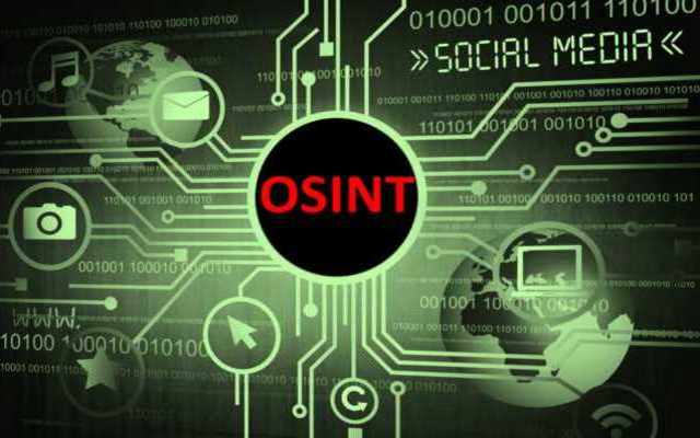 中心有一个铭文 osint,电线从不同的方向延伸